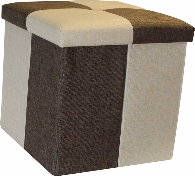 My Home Quattro Blocks Two Tone Fabric Storage Box in Brown and Beige