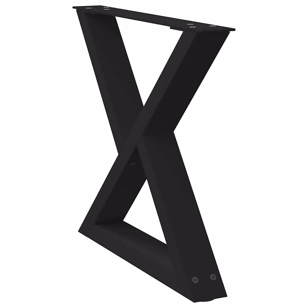Berkfield Home Steel Coffee Table Legs, 2 Pieces, Black, H: 60 cm, W: 42 cm – 4