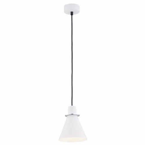 Netlighting Beverly Dome Pendant Ceiling Light in White with Chrome Elements