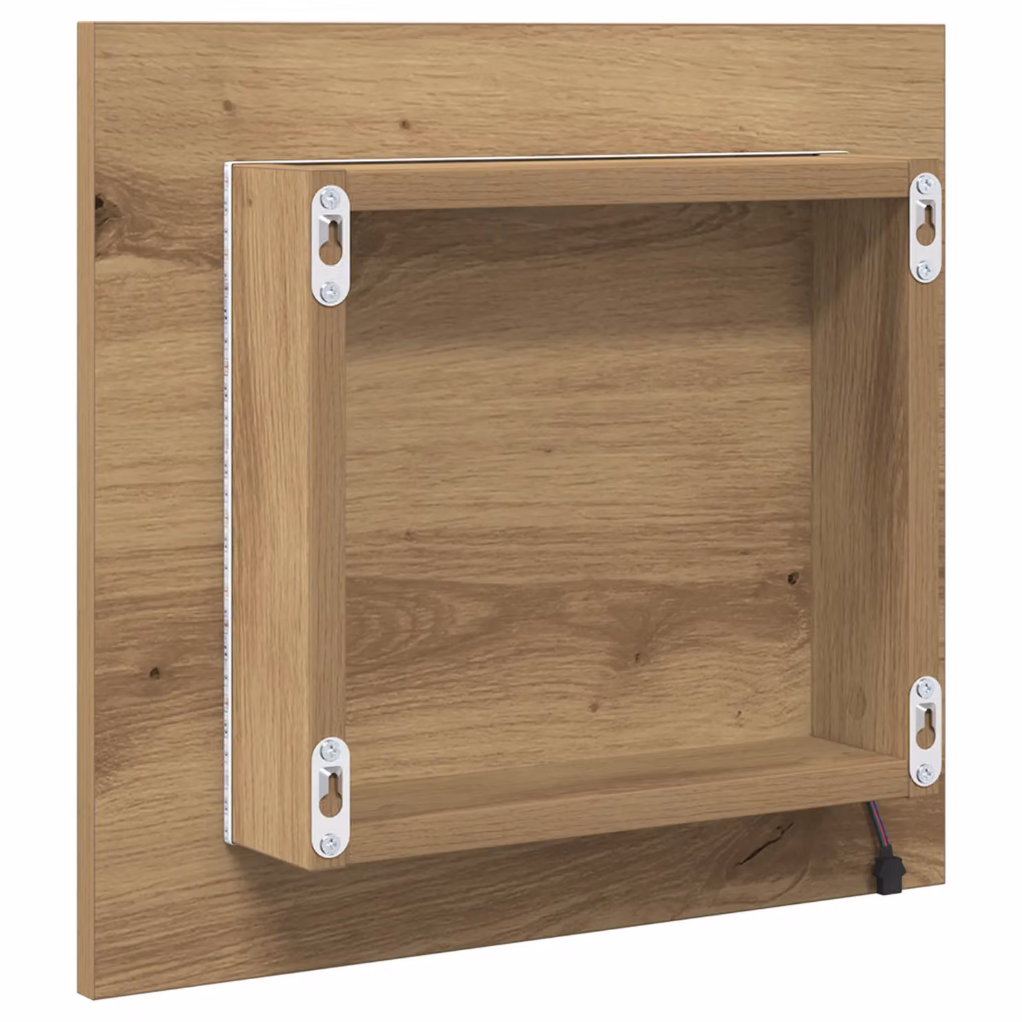 Berkfield Home LED Bathroom Mirror in Artisan Oak, W/D/H: 40 x 8.5 x 37 cm – 2