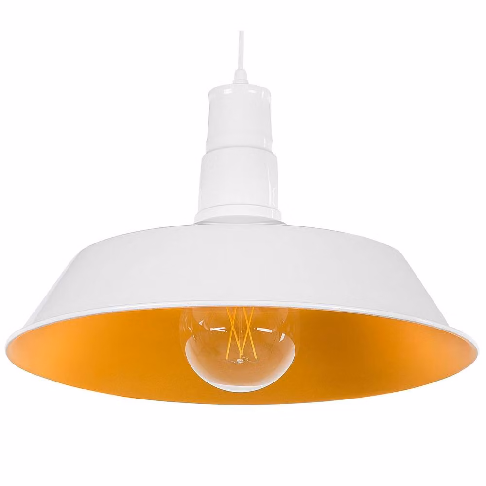 Wyld and Coco White and Gold Aluminium Round Pendant Lamp – 2