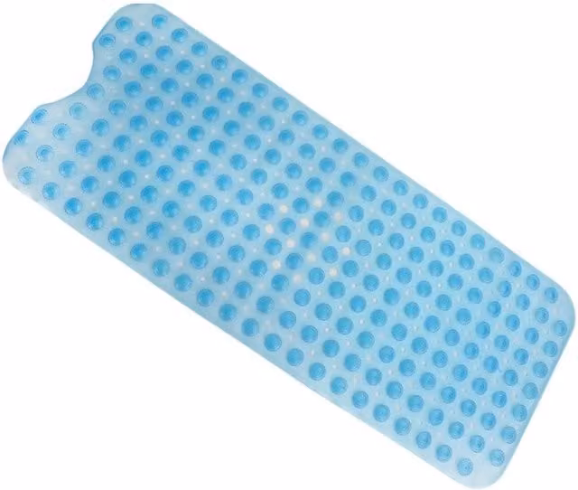 Top 3 Non-Slip Durable Bath Shower Mat with Suction Cups, Blue, W: 100 cm, D: 40 cm