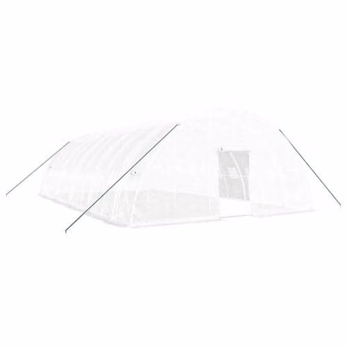 vidaXL White Steel Frame Greenhouse with 60 m² Growing Area, W: 10.0 m, D: 6.0 m, H: 2.85 m