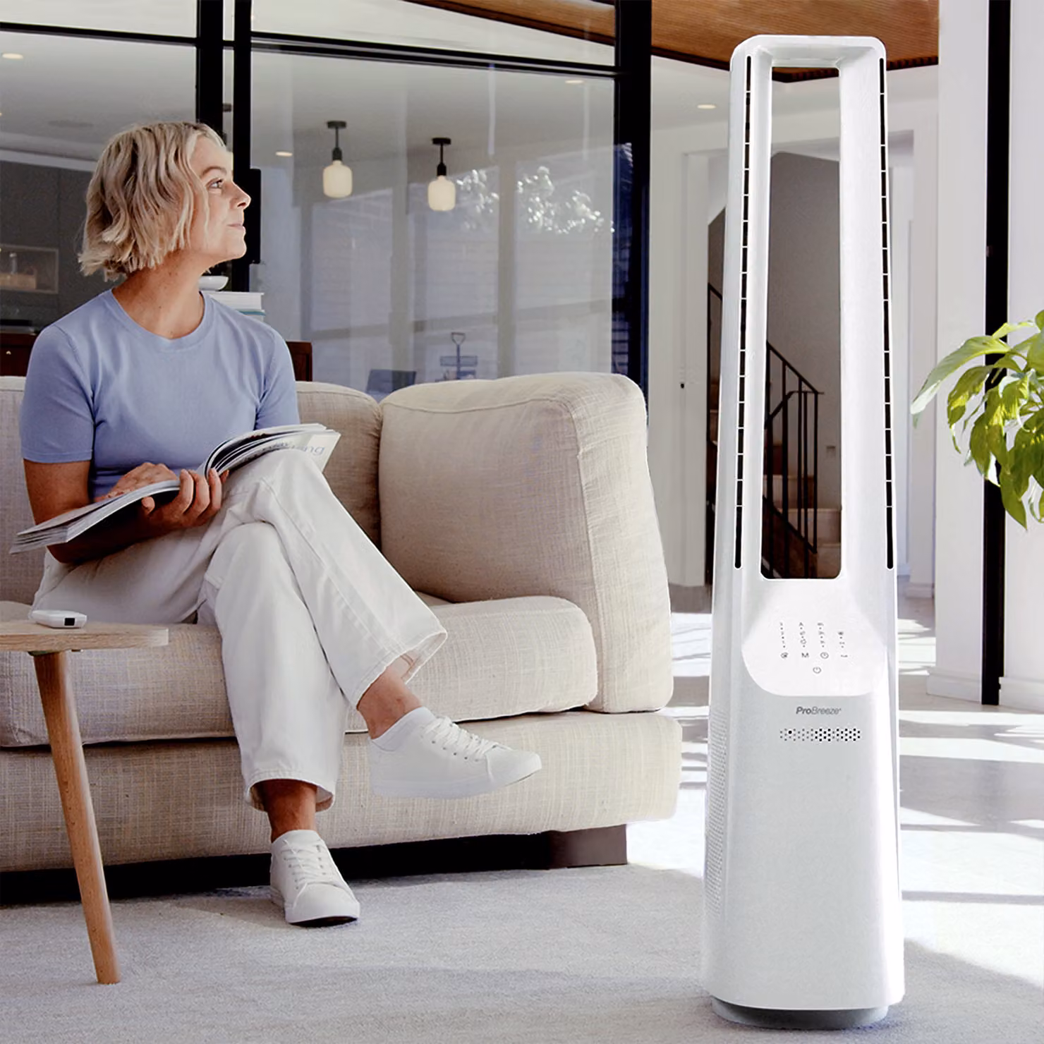 Pro Breeze 40 inch Bladeless Tower Fan in White – 2