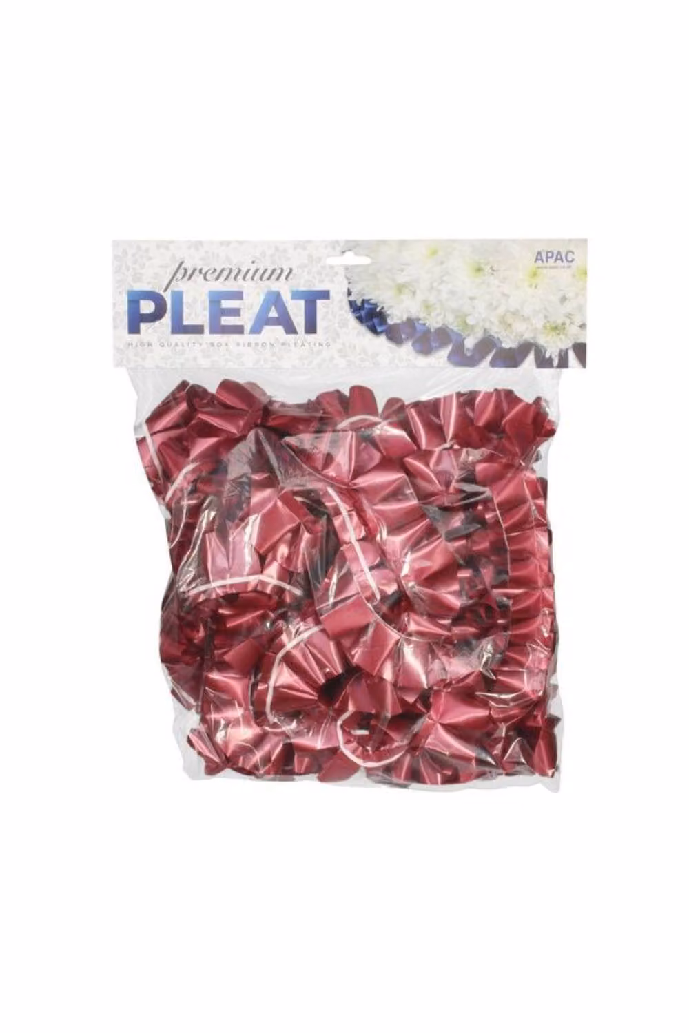 KDMD Premium Burgundy Pleat Ribbon, Red, 50mm x 10m – 2