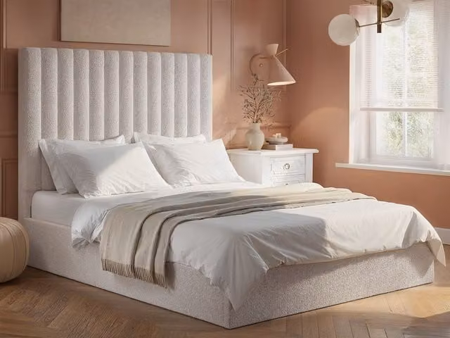 Flair Everley Boucle Ottoman Bed in Beige, W/D/H: 140 x 200 x 158 cm – 1