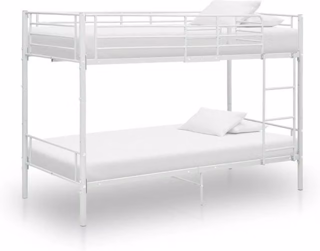 Berkfield Home White Metal Bunk Bed for Children W/D/H: 90 x 200 cm