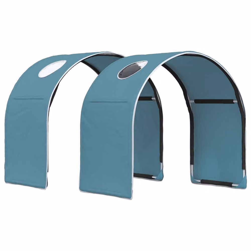 Berkfield Home 3-Piece Bed with Tunnel in Artisan Oak and Light Blue – 3