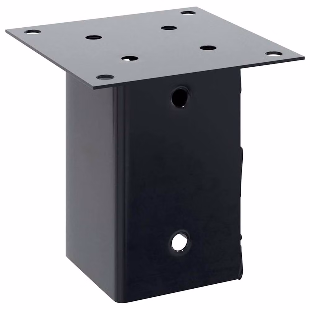 Berkfield Home Square Post Bases, 12 Pack, Anthracite, Galvanised Steel, W/D: 8.1 x 8.1 cm – 2