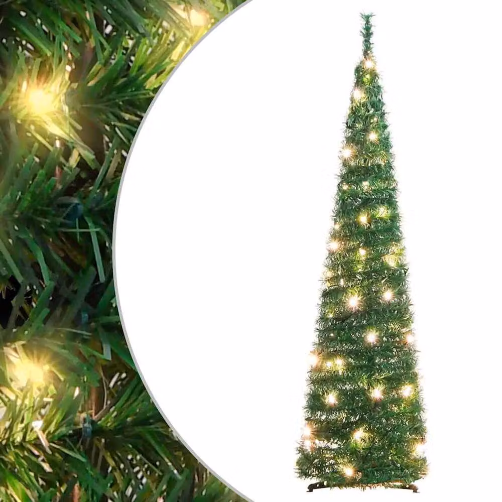Berkfield Home Beautiful Green Artificial Pop-up Christmas Tree with 50 LEDs, Height: 120 cm – 2