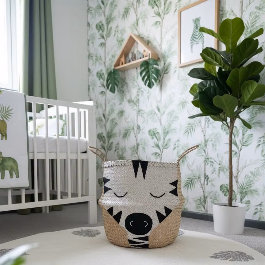 Bellybambino Zebra Basket Extra Large in White, W/D/H: 45.0 x 36.0 x 42.0 cm – 2