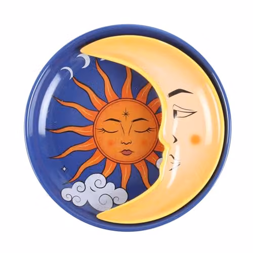 Something Different Wholesale Radiant Sun and Crescent Moon Celestial Ceramic Trinket Dish Set