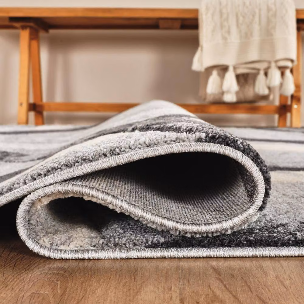 Desire Rugs Santiago Modern Abstract Patterned Carved Area Rug in Grey, W: 160 cm, D: 230 cm – 4