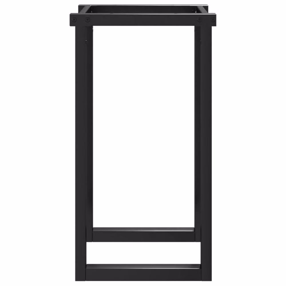 Berkfield Home O-Frame Dining Table Legs in Black Steel, W/D/H: 50 x 40 x 73 cm – 3