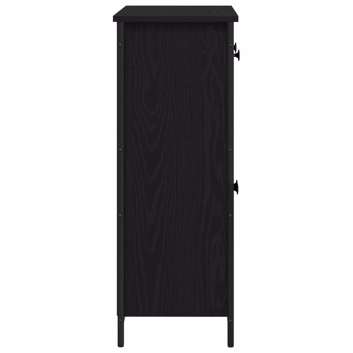 Berkfield Home Black Oak Sideboard in Engineered Wood and Steel, W/D/H: 70 x 30 x 80 cm – 3