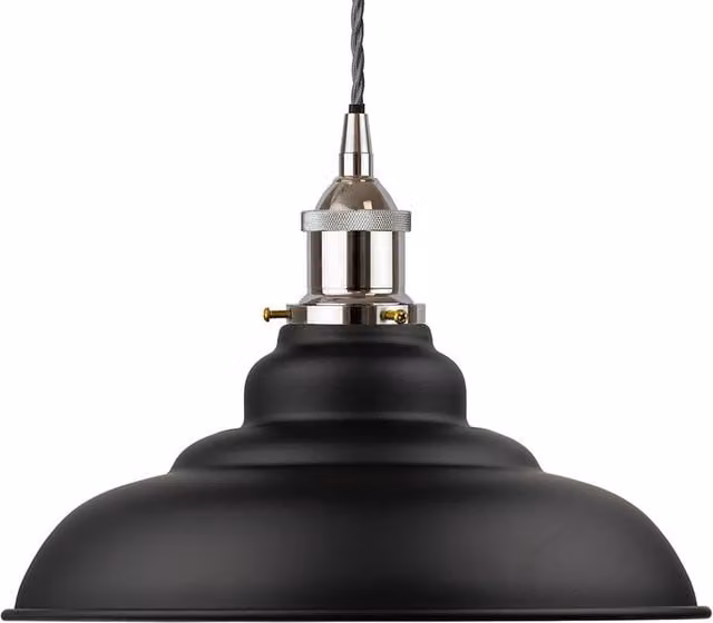 SE Home St Edmund's Matt Black and Grey Twisted Pendant Light