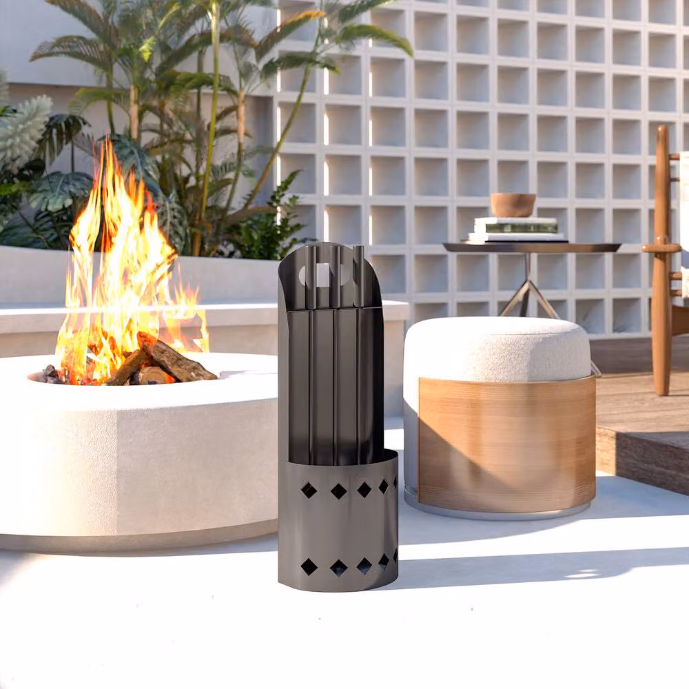 STILVORA Fireplace Companion Set with Bucket and 4 Tools in Black – 3