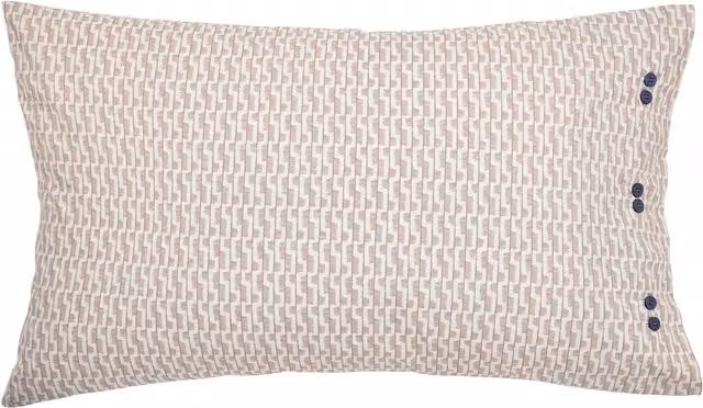 Bedeck of Belfast Albany Reversible Striped Cotton Percale Standard Pillowcases, Blue