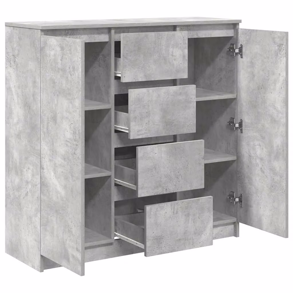 Berkfield Home Modern Sideboard with Drawers in Concrete Grey, W/D/H: 100.5 x 35 x 98.5 cm – 2