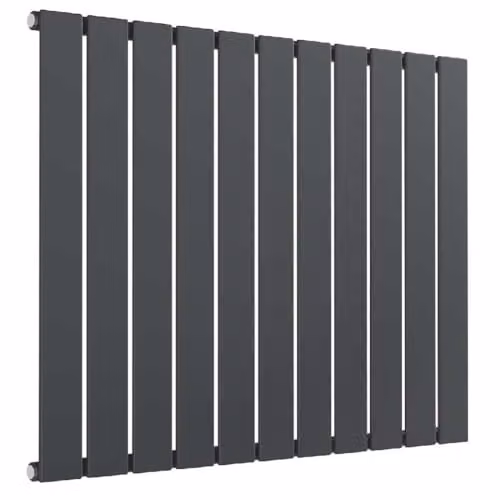 Bathroom Kingdom Reina Flat Anthracite Single Panel Horizontal Radiator, W: 140.2 cm, H: 60 cm, D: 6 cm