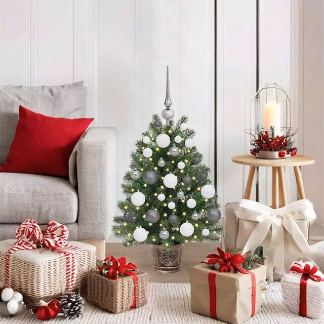 Berkfield Home Green Artificial Tabletop Christmas Tree with 150 LEDs, Height: 65 cm