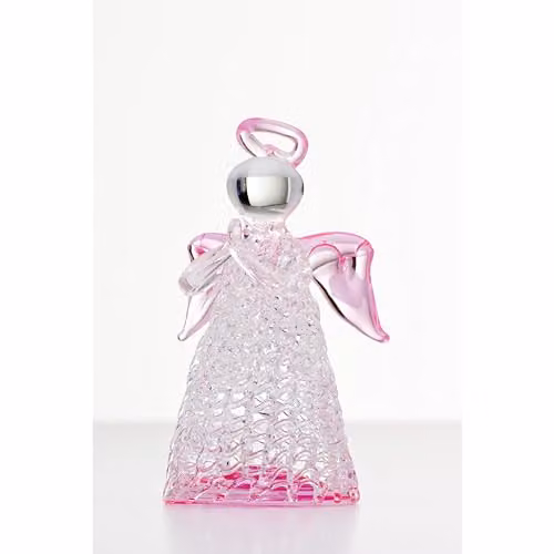 Sienna Glass Pink Glass Angel Tabletop Ornament