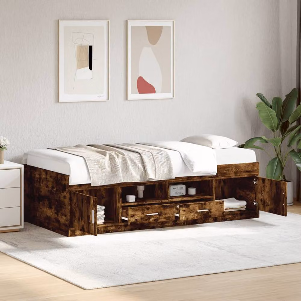 Berkfield Home Versatile Daybed with Drawers in Smoked Oak Brown, W/D/H: 190 x 78 x 52 cm – 2