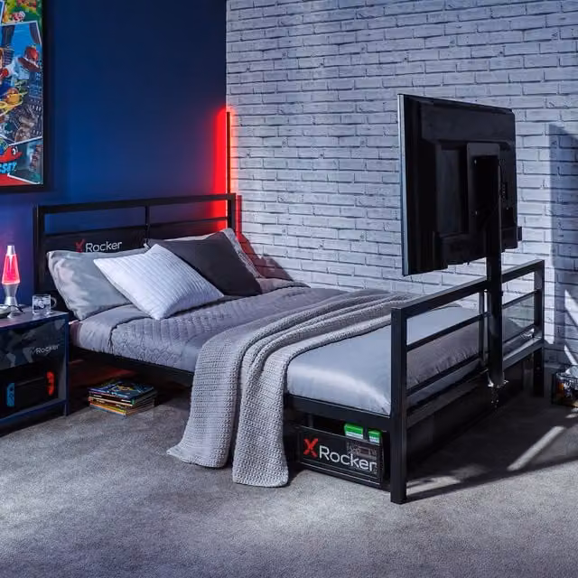 X Rocker Basecamp TV Gaming Bed in Black, W/D/H: 140 x 200 cm