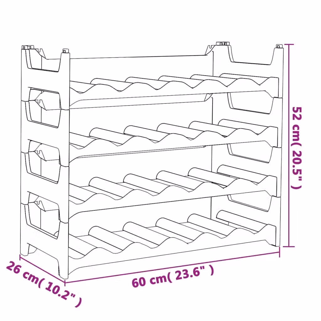 Berkfield Home Stackable Wine Rack for 24 Bottles in Matt Black – 4