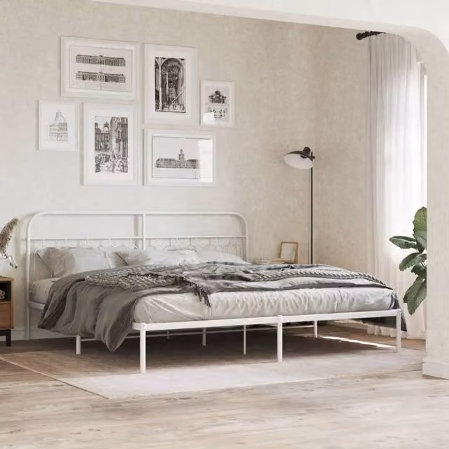 Berkfield Home Metal Headboard in White, Width: 200 cm – 1