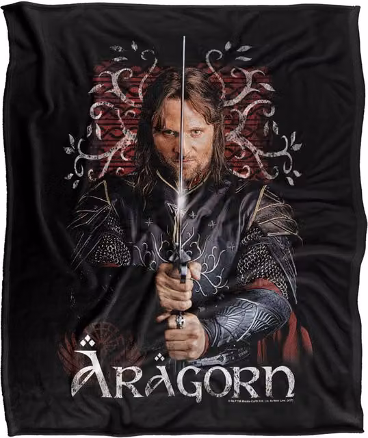 LOGOVISION Lord of the Rings Return of the King Aragorn Silky Touch Super Soft Fleece Throw Blanket, Multicolour, W: 127 cm x H: 152.4 cm – 6