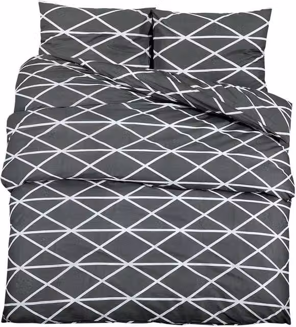 Berkfield Home Grey Cotton Duvet Cover and Pillowcase Set, W: 240 cm, H: 220 cm – 1
