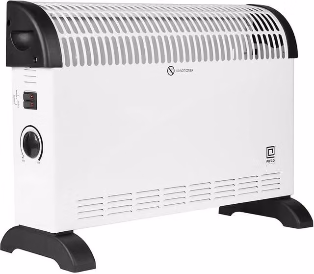 Pifco 2kW Portable Freestanding Convector Heater in White with 3 Heat Settings
