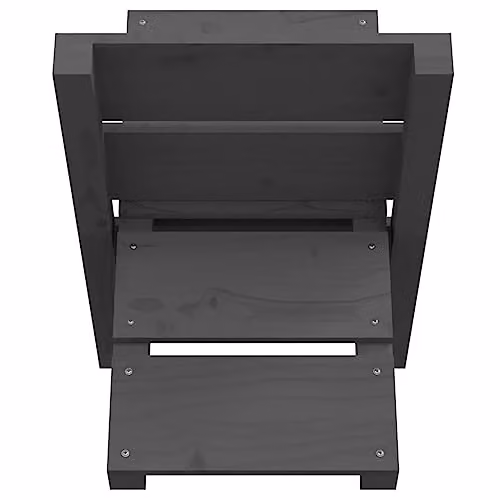 vidaXL Freestanding Solid Pine Wood Log Holder, Grey, W: 47 cm, D: 39.5 cm, H: 48 cm – 3