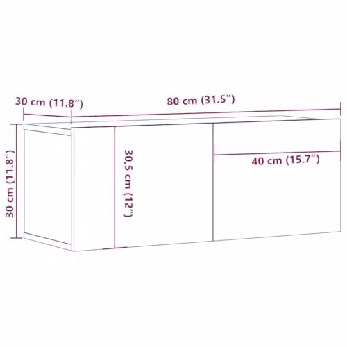 vidaXL Modern Wall-Mounted TV Cabinet in Brown MDF with Spacious Storage – 3