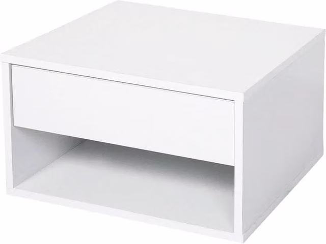 VOGREX Set of 2 White Wall Mounted Floating Bedside Tables – 1