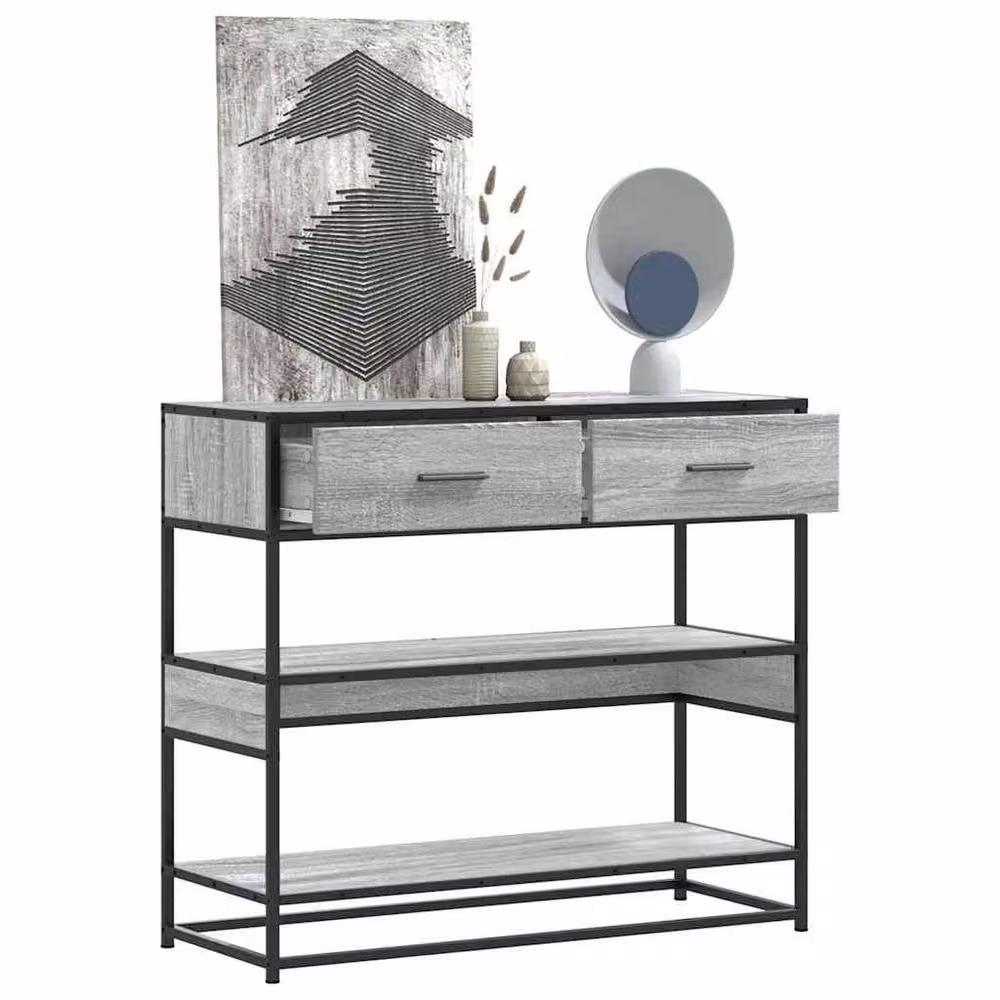 Berkfield Home Decorative Console Table in Grey Sonoma, W/D/H: 90 x 35 x 80 cm – 1