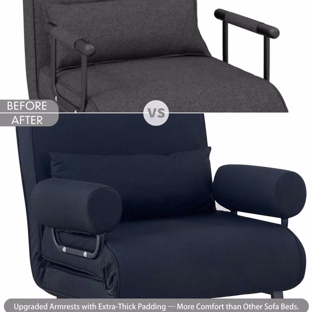 PAWNORA 4-in-1 Folding Sofa Bed and Sleeper Chair in Black – 3