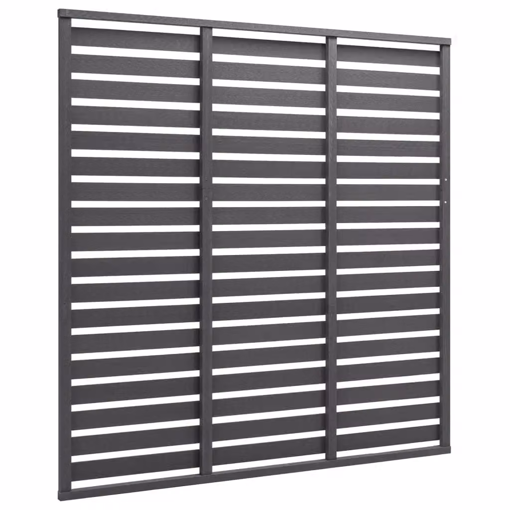 Berkfield Home Grey WPC Rectangular Semi-Transparent Fence Panel W/H: 180 x 180 cm – 2