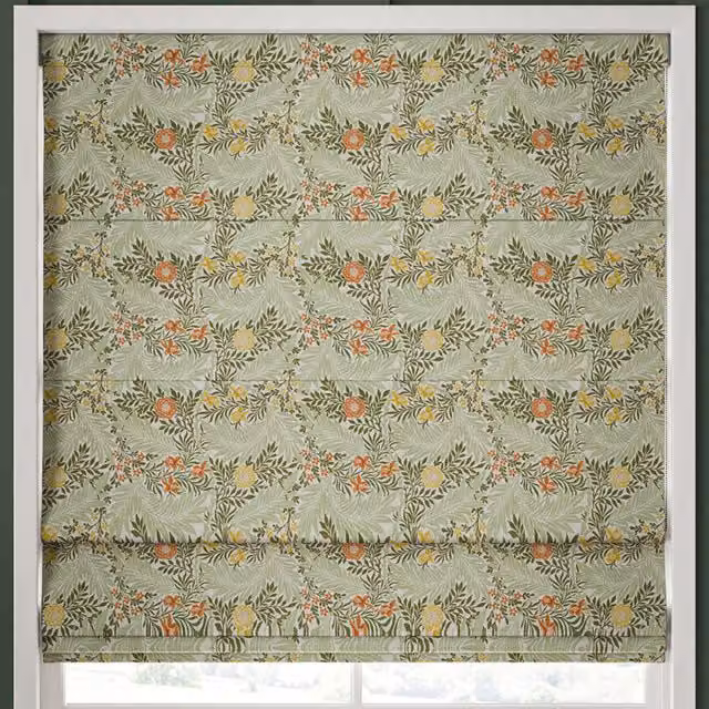 William Morris At Home Larkspur Made to Measure Blackout Roman Blind in Nettle Multicolour Floral Design