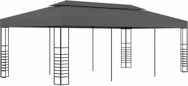 Berkfield Home Anthracite and Black Hip Style Gazebo Marquee, W: 600 cm, D: 300 cm, H: 270 cm – 1