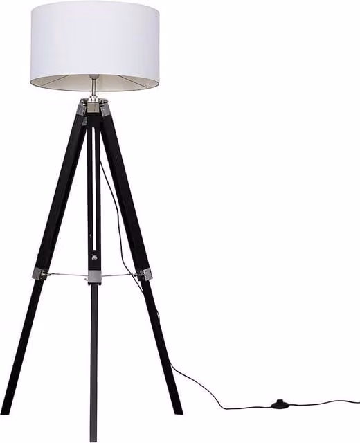 ValueLights Clipper Black Floor Lamp with E27 LED Bulb Compatibility – 1