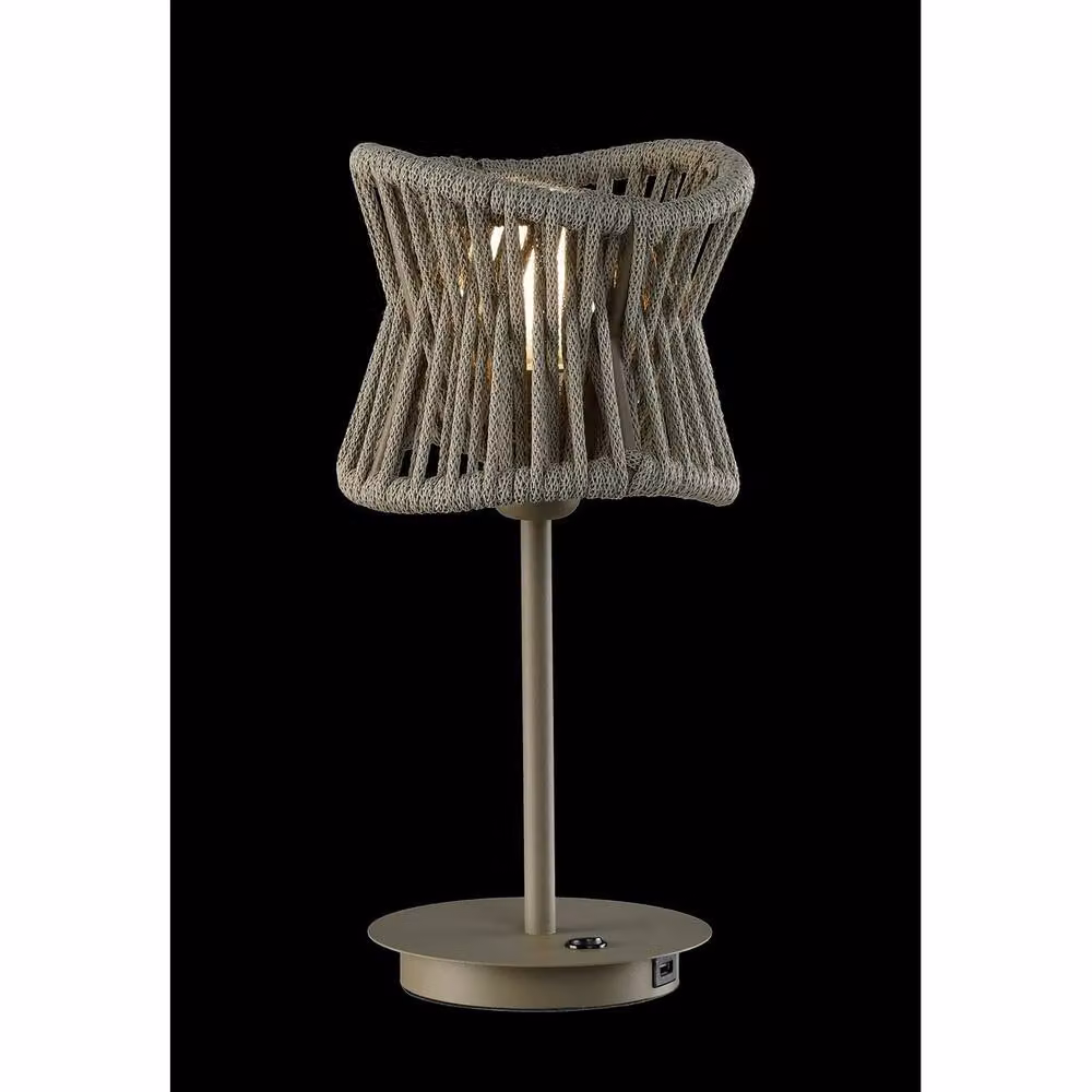 Netlighting Polinesia Rattan Table Lamp, Beige, H 39 cm x W 19 cm x D 18 cm, E27 – 4