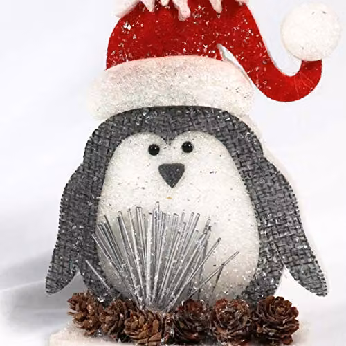 Shatchi Red Multicolour Penguin Christmas Tabletop Figure, Height: 20 cm – 4
