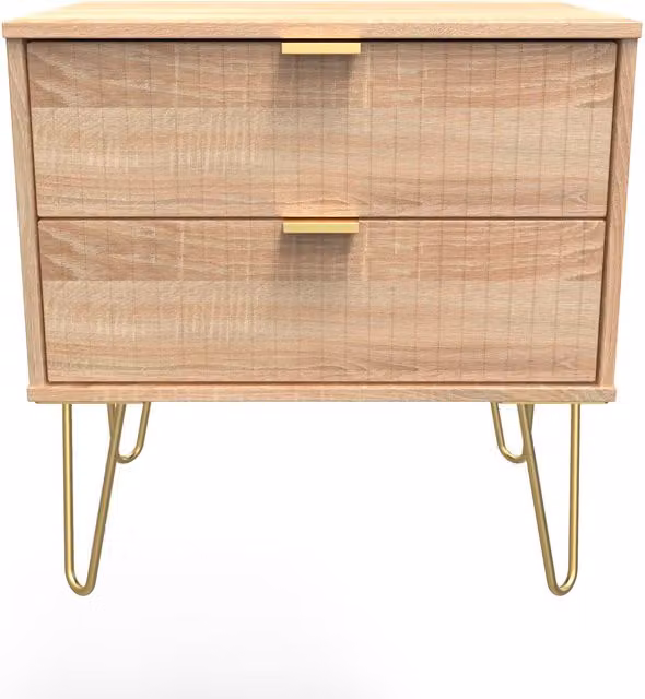 Bexley 2 Drawer Side Table in Light Oak