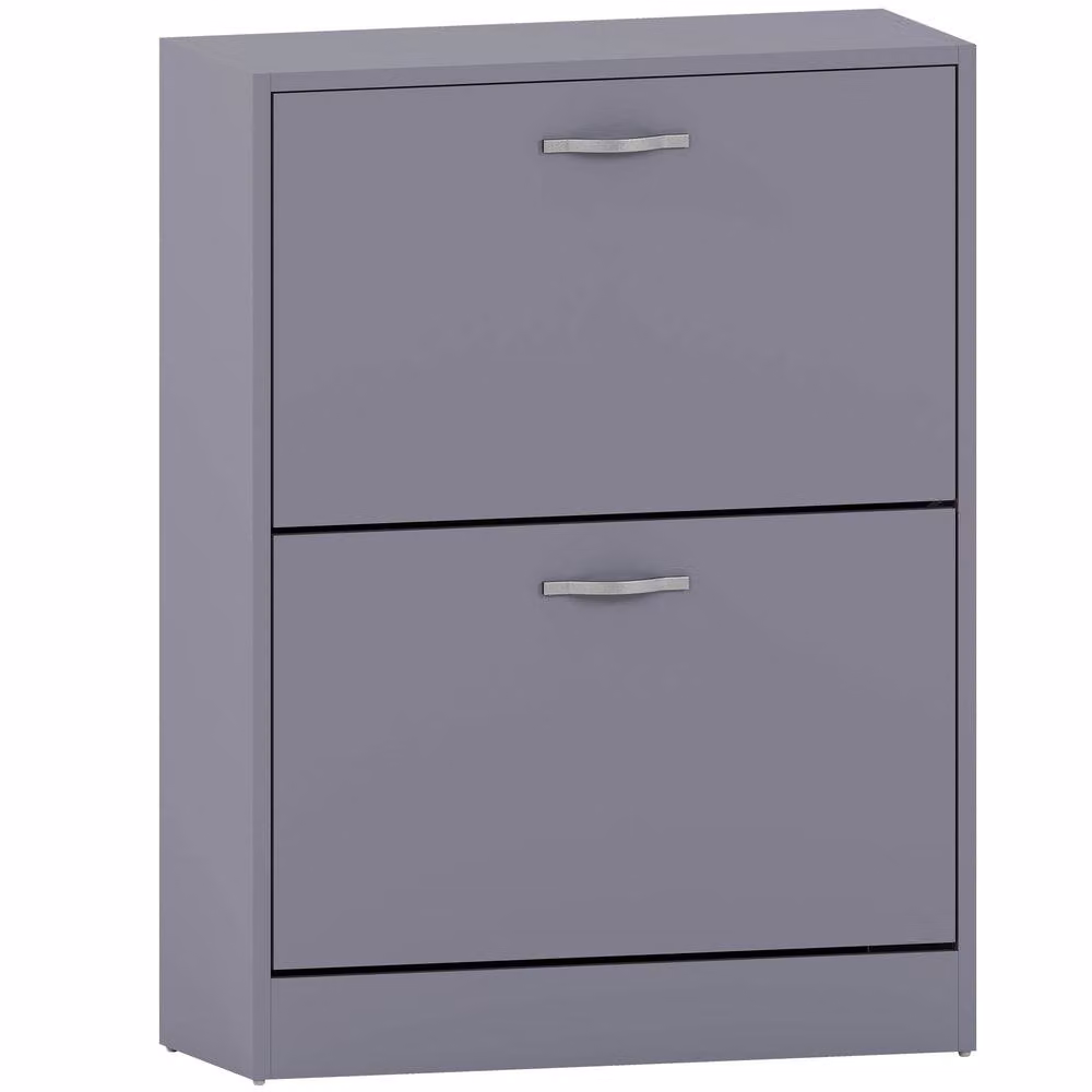 HD Designs Vida Designs Modern Grey 2 Drawer Shoe Cabinet with Tilting Compartments – 2