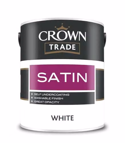 Crown Trade Opaque Satin Gloss White Paint 1 l