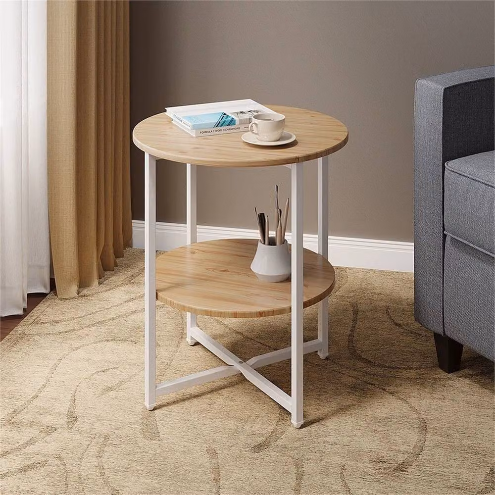 Kelvenix Modern Round Coffee Side Table in Sand, W/D/H: 40 x 40 x 47 cm – 3