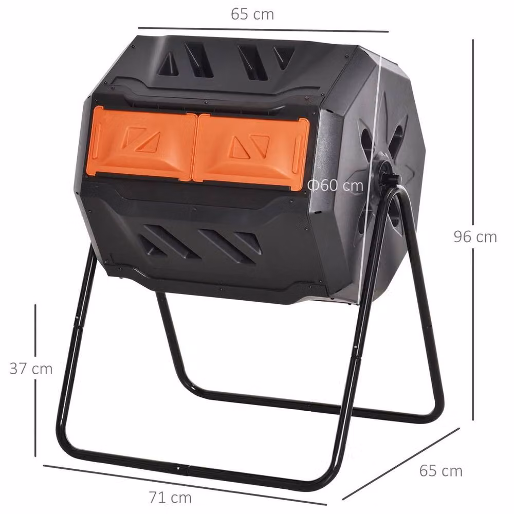 Kelvenix 160L Outdoor Tumbling Compost Bin in Black – 2