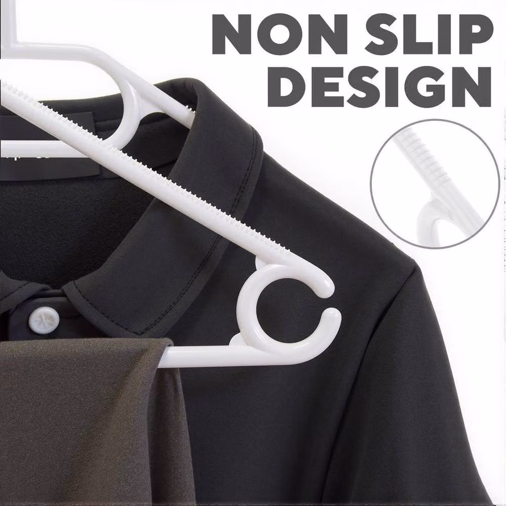 Kelvenix 20 Pack White Non-Slip Plastic Clothes Hangers with Swivel Hook – 3